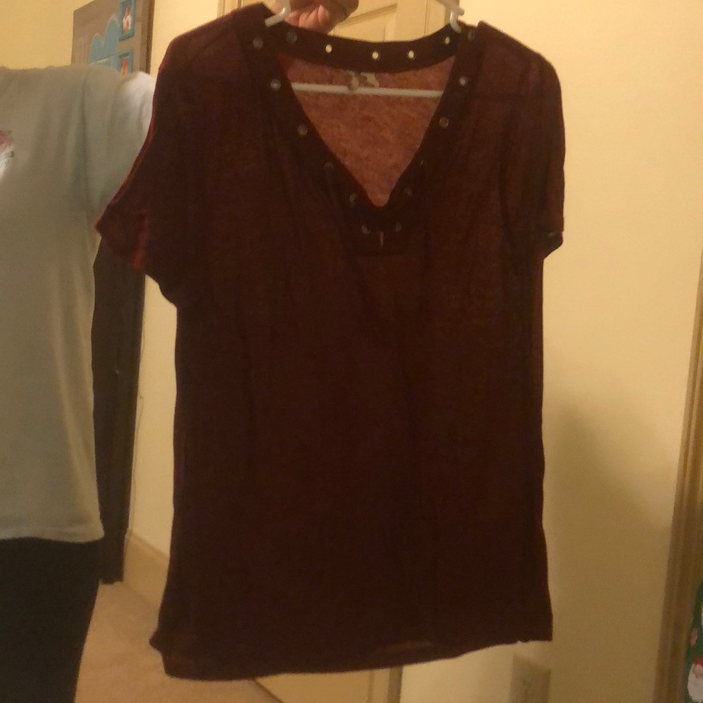 blouse with strings in front